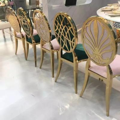 China High Density Foam Wedding Reception Stainless Steel Dining Chairs 43*50*90cm for sale