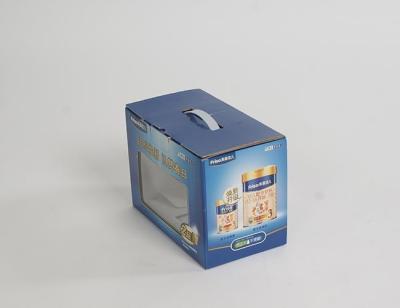 China Matt Lamination Corrugated Paper Box With PVC Window And Plastic Handle for sale