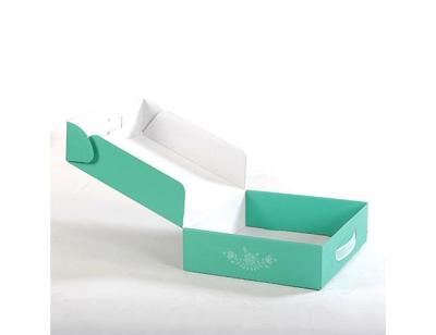 中国 ハンドルが付いている緑の折り畳み式の波形のギフト用の箱薄板にされた波形箱 販売のため