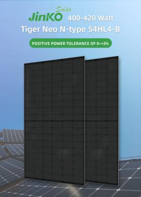China 400W 405W 410W 415W Jinko módulos fotovoltaicos Tiger Neo N tipo monocristalino negro completo en venta