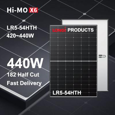 China HPBC Cuadro negro Longi Hi-MO X6 Científico 435W 440W Panel solar en venta
