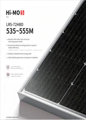 중국 양면 LONGi PV 모듈 반컷 Longi 태양 555W 535W 540W 545W 550W 판매용