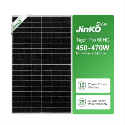 China Monofacial Jinko Tiger Pro 460W Einzelglas Solarmodule zu verkaufen