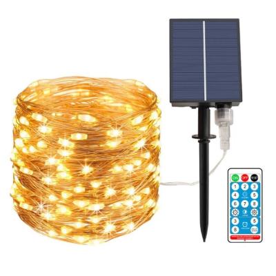 China 8 Modes Copper Wire 3500k 200 Led Solar Fairy Lights for sale