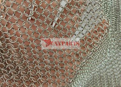 China SS304 Chainmail Welded Ring Mesh 0.8mm Wire 7mm Ring For Decoration for sale