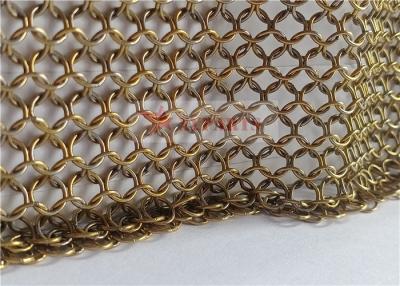 China Gold Color Chainmail Mesh Curtain Stainless Steel For Interior Design for sale