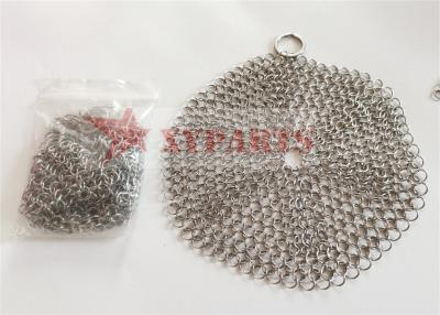 China Weld Type Round Rings Stainless Steel Chainmail Cleaner For Glass for sale