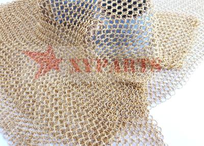 China PVD Titanium Plating Gold Link Ring Mesh Curtain Architectural Wire Mesh for sale