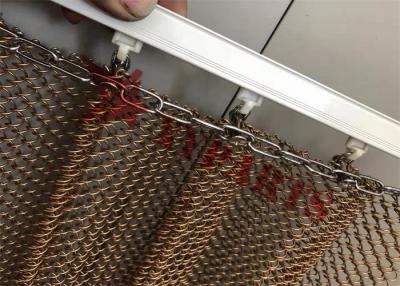 China Aluminum Chain Link Metal Mesh Curtain Copper Color For Decorative Room Divider for sale