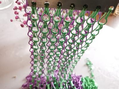 Chine Maillon de chaîne en aluminium décoratif de double crochet coloré Mesh For Shower Curtain à vendre