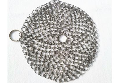 China Durable Anti Rust Chain Mail Pan Scrubber With 1.2mmx10mm Rings For Kitchen Cleaning for sale