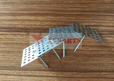 China 50X50mm Galvanized Perforated Base Insulation Hanger Pin With Self-Locking Washer for sale