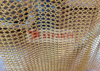 China Gold Color Carbon Steel Chainmail Curtain For Coffee Shop Decoration for sale