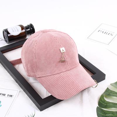 China 2018 trendy fashionable girls corduroy cap with MOQ only need 3 pcs, Women baseball cap for sale