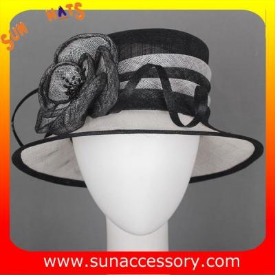 China Elegant fancy Church sinamay hats for ladies ,Sinamay cloche hats for sale