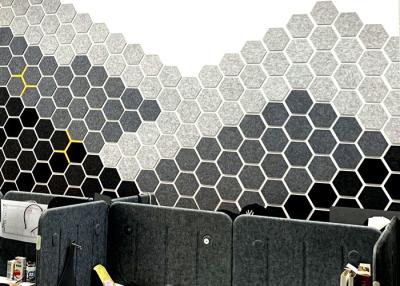China 9mm Fire Rated  High Density Polyester Fiber Acoustic Panel Hexagon for sale
