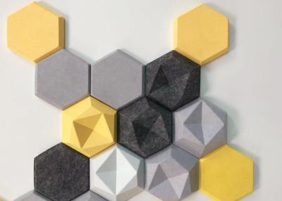 China Decorative Odorless Honeycomb Acoustic Felt Wall Tiles fade resistant for sale