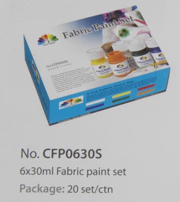 China Washable Art Painting Colours Fabric Paint Set For Kids 6 X 30ml 6 Colors Per Set for sale