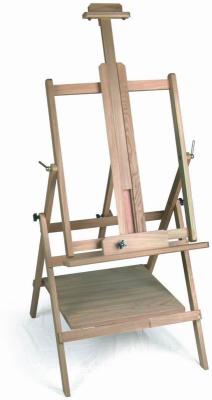 China Pine Wide Folding Art Easel Stand , Horizontally Oil Painting Easels For Adults for sale
