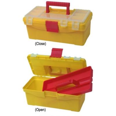 China Yellow Art Storage Containers Organizer With Compartments Transparent Cover for sale