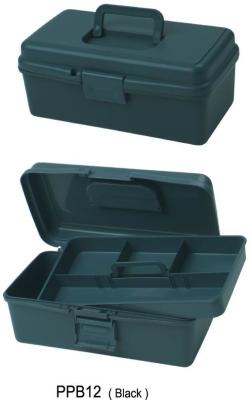 China Removable Tray Plastic Carrying Case With Dividers , Grey / Black Plastic Art Box for sale