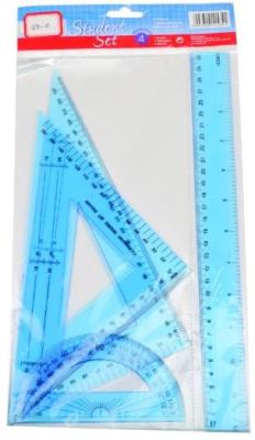 China clear plastic Geometric Ruler Set Art Stationery for students study for sale