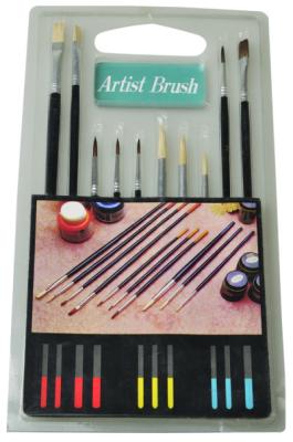 China Fine Artist Painting Brushes Set 15pcs Or 10pcs Wooden / Plastic Handle for sale