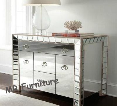China Sophia Design Mirror Furniture Set 3 Drawers Glass Mirror Dresser Table for sale