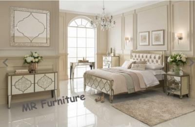 China Unique Mirror Furniture Set For Bedroom Venetian Design Queen Size Bed for sale