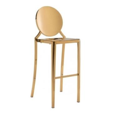 China Cadeira sem braços de aço inoxidável empilhável Barstool da barra da parte traseira redonda do quadro do ouro quente das vendas à venda