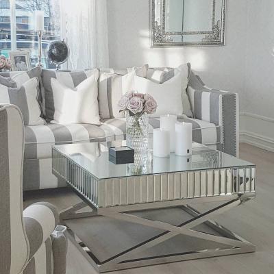 China Contemporary design X shape Mirrored Stainless Steel Side Table Console table for sale