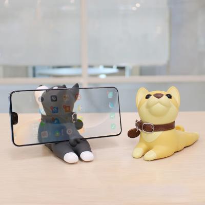 China Angle Adjustable Cute Cell Phone Stand For Desk Dog Phone Holder Animal Desk Accessories for sale