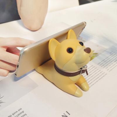 中国 Customized Color Cute Cell Phone Desk Holder Non Phthalate PVC Dog Phone Stand 販売のため