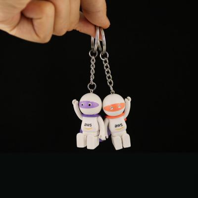 China Non Phthalate PVC Promotional Plastic Keychain 5cm Hight For Gift for sale