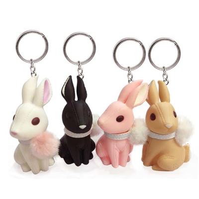 China OEM ODM Promotional Plastic Keychain , Rabbit Key Ring Eco Friendly Material for sale