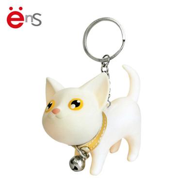 China Cute Promotional Plastic Keychain , Pvc Rubber Keychain Cat Shaped for sale