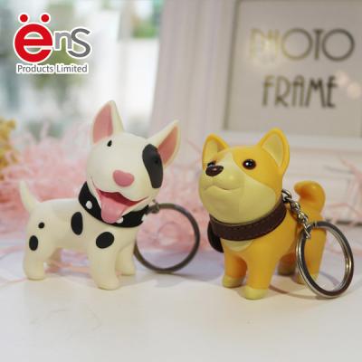 China corrente chave plástica relativa à promoção dos desenhos animados 3D, material do plutônio do PVC da porta-chaves do cão à venda