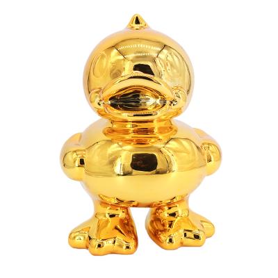 China OEM Fashion PVC Duck Toys Cartoon Character Gift Electroplated Duck for sale