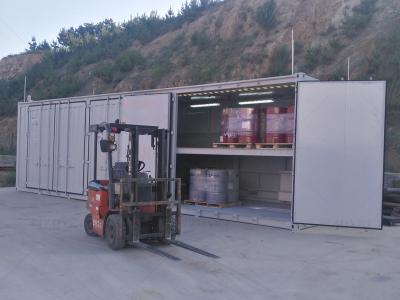 China 53 ft zijdelinge open opslagcontainers Metalen vrachtcontainers met zijdelinge openingsdeuren Te koop
