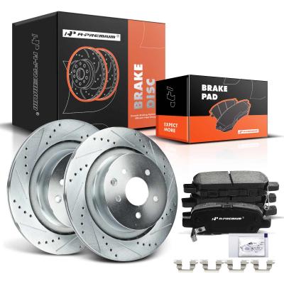 China Rear Drilled Rotors & Ceramic Brake Pads for INFINITI G37 08-13 G35 07-08 Q60 for sale