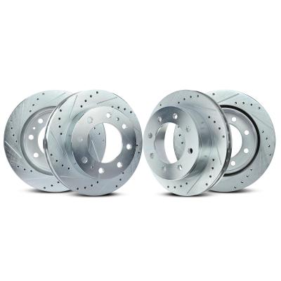 China Front & Rear Drilled & Slotted Disc Brake Rotors for Chevy Express 2500 GMC Sierra for sale