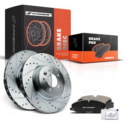 China Front Drilled Rotors & Ceramic Brake Pads for Land Rover Range Rover LR4 for sale