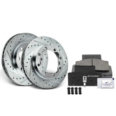 China Front Drilled Rotors & Ceramic Brake Pads for Chevrolet K3500 GMC Dodge Ram 2500 for sale