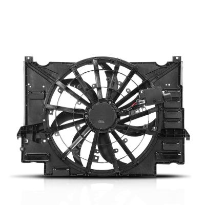 China Radiator Cooling Fan Assembly with Shroud for Jaguar XE 2017-2019 XF 2.0L 3.0L for sale