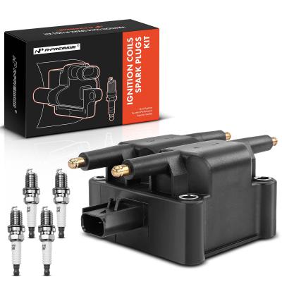China 1x Black Ignition Coil & 4x IRIDIUM Spark Plug Kits for Mini Cooper 03-08 1.6L for sale