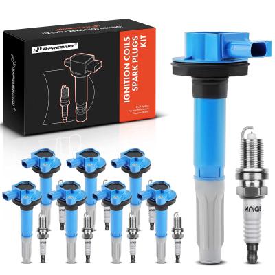 China 8x Blue Ignition Coil & IRIDIUM Spark Plug Kits for Ford F-150 Mustang V8 5.0L for sale
