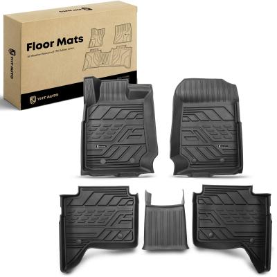 China 3x Front & Rear Black Floor Mats Liners for Ford Ranger Crew Cab Pickup 19-21 for sale