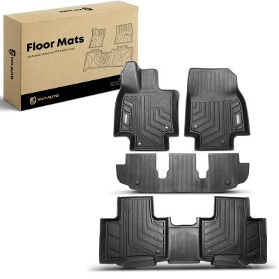China 4x Front & Rear Black Floor Mats Liners for Toyota Highlander 20-23 SUV 7-Seats for sale