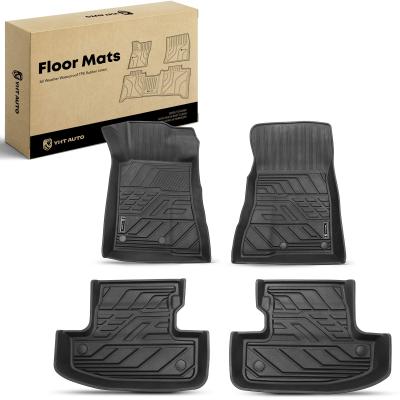 China 4x Front & Rear Black Floor Mats Liners for Ford Mustang 2015-2021 for sale