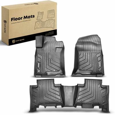 China 3x Front & Rear Black Floor Mats Liners for Toyota Land Cruiser 09-19 5-Seats for sale